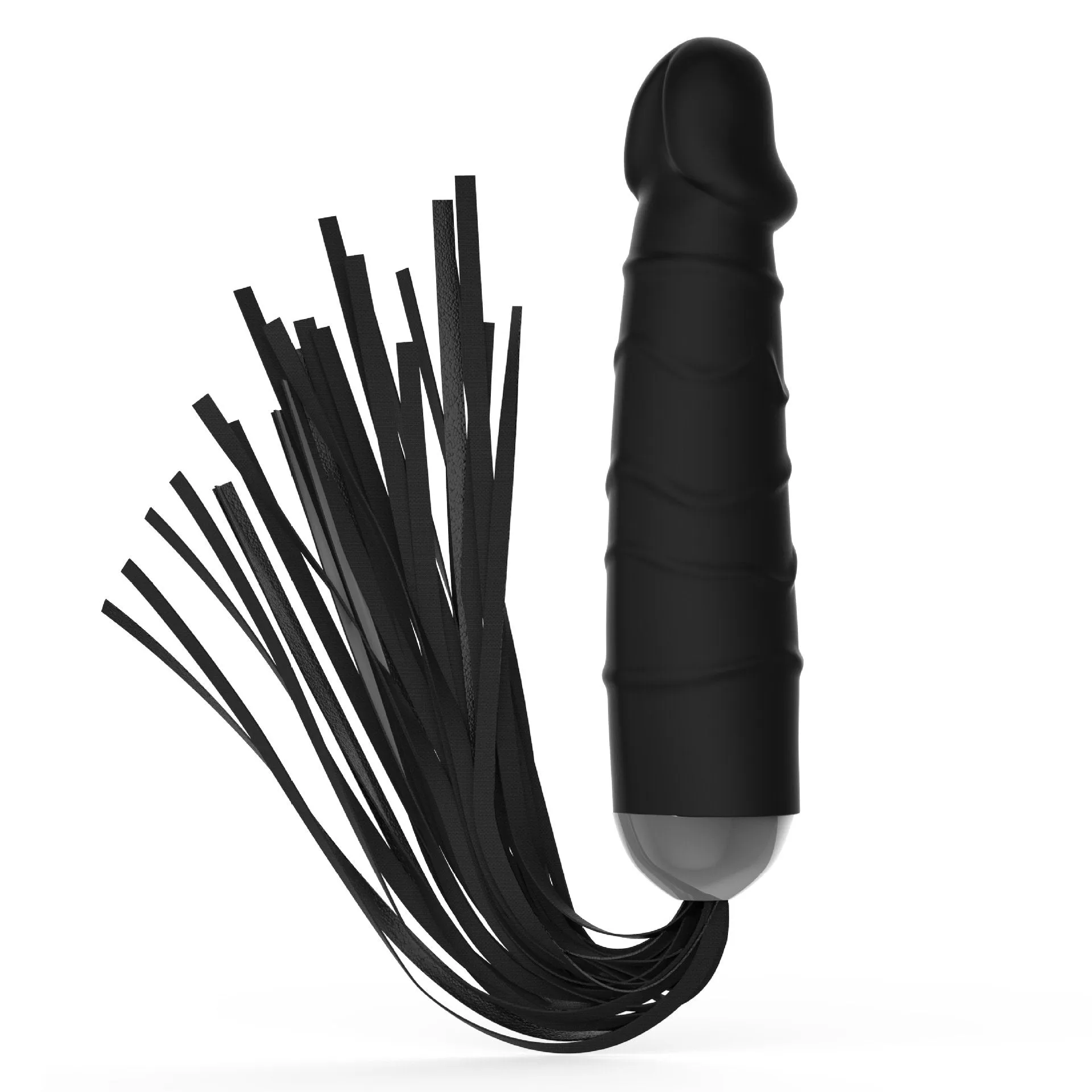 Lovemesex Double-ended Leather Flogger Whip with Dildo Handle