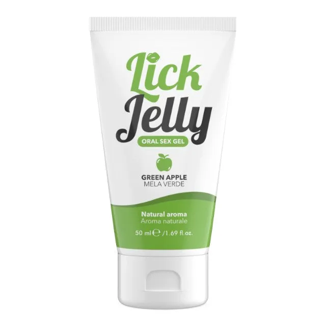 Lubrifiant cu aromă LICK JELLY Green Apple. pe bază de apă. cu aromă naturală de măr verde. 50 ml