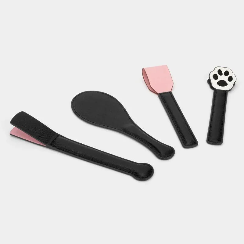 Luxury Kitty Satin and Leather Spanking Paddle Kit