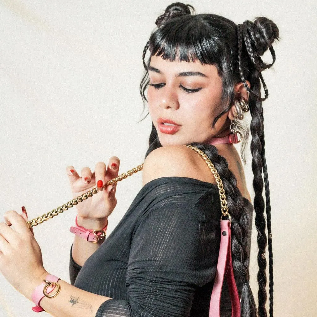 Luxury Leather and Chain Leash by Neon Coyotes