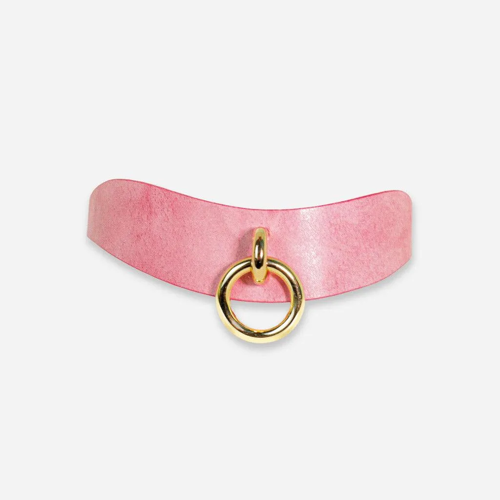 Luxury Leather Day Collar by Neon Coyotes. Blush