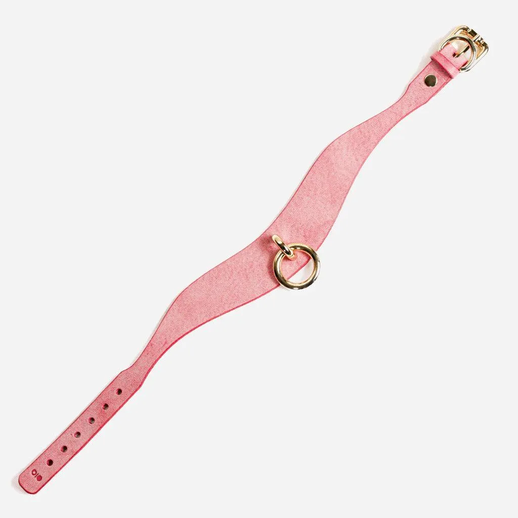 Luxury Leather Day Collar by Neon Coyotes. Blush