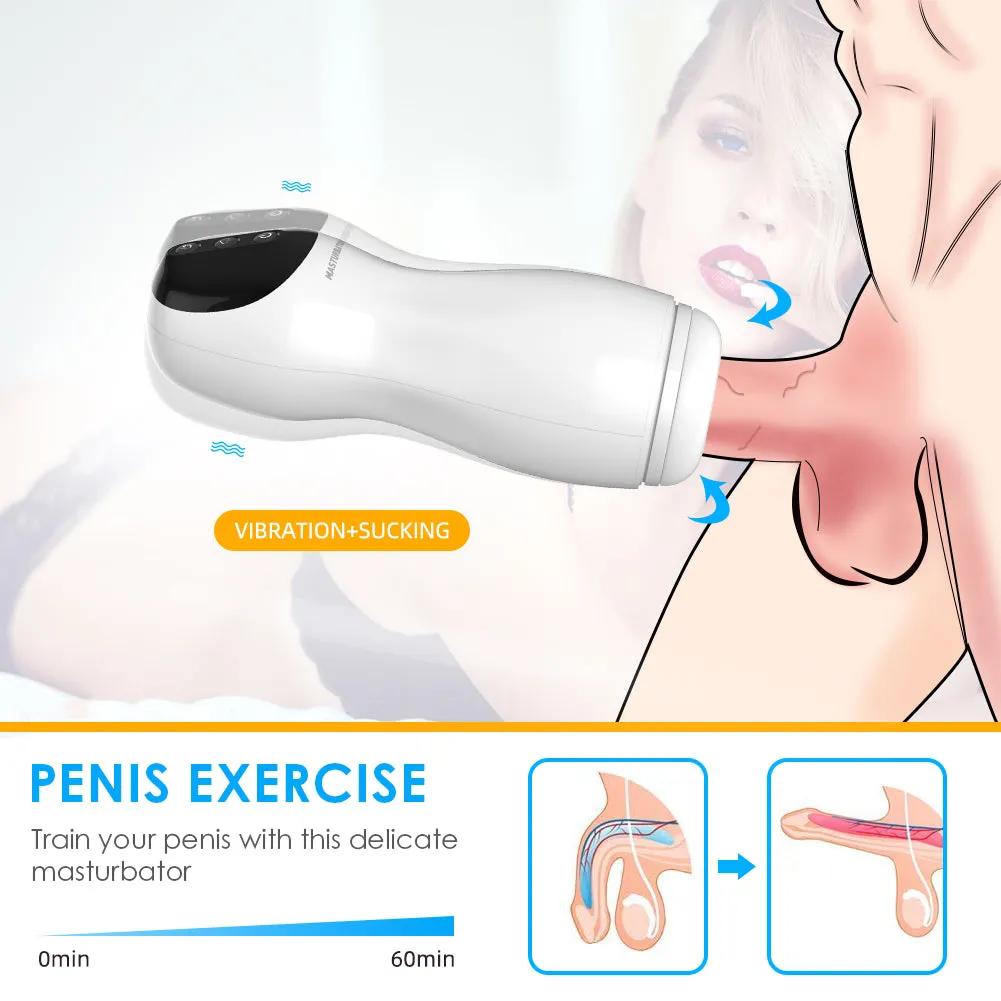Male Masturbator Adult Stroker Blowjob Sex Machine - Oral Suck Vibrating Penis Masturbation Toys