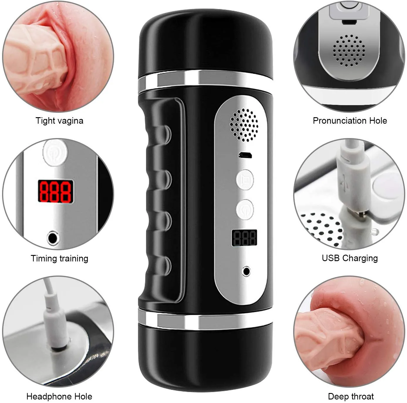 MangoFever - 3D Realistic Double Head Automatic Masturbator With Earphone