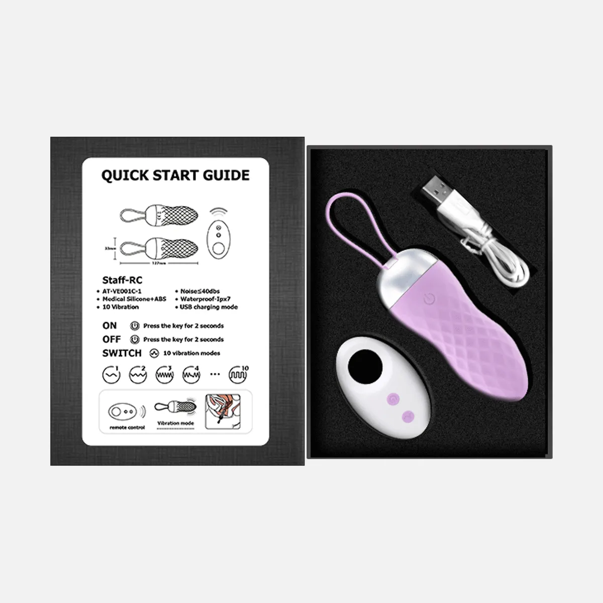 Mini Wearable Vibrator with Remote-Purple