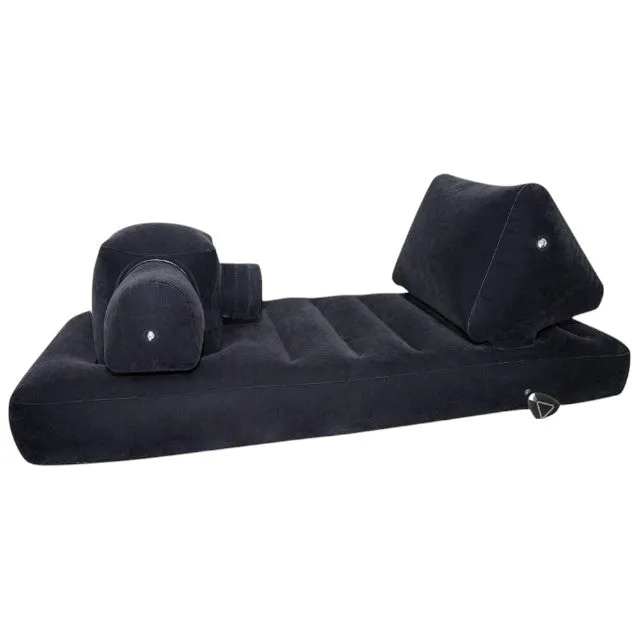 Pat gonflabil pentru sex YOU2TOYS Velvet Luxury Bed. cu funcție de penetrare. 2 vibratoare cu control prin telecomandă incluse