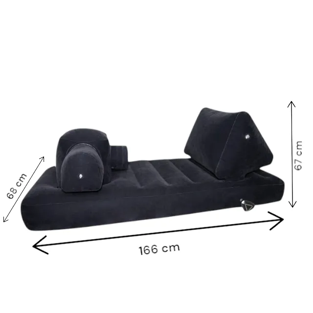 Pat gonflabil pentru sex YOU2TOYS Velvet Luxury Bed. cu funcție de penetrare. 2 vibratoare cu control prin telecomandă incluse