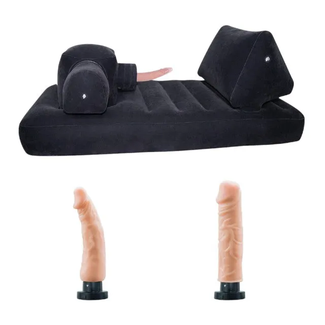 Pat gonflabil pentru sex YOU2TOYS Velvet Luxury Bed. cu funcție de penetrare. 2 vibratoare cu control prin telecomandă incluse