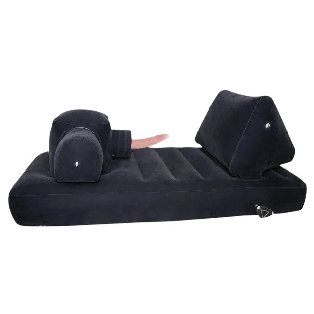 Pat gonflabil pentru sex YOU2TOYS Velvet Luxury Bed. cu funcție de penetrare. 2 vibratoare cu control prin telecomandă incluse