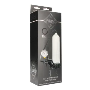 Pumped Elite Beginner Pump With PSI Gauge Clear
