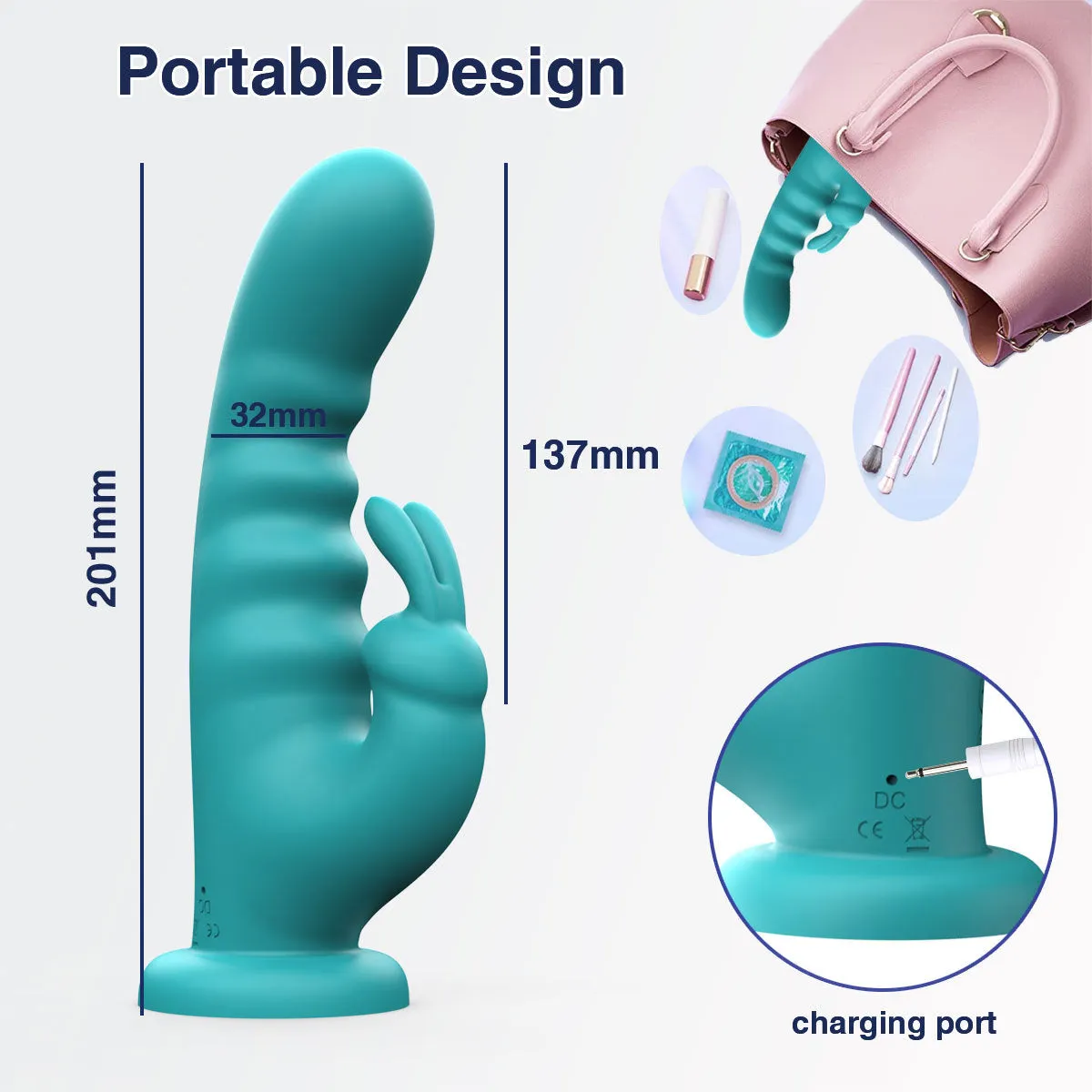 Rabbit Clitoral Vibrator G Spot Vibrating Butt Plug - Remote Control Double Clit Clamp Prostate Massager