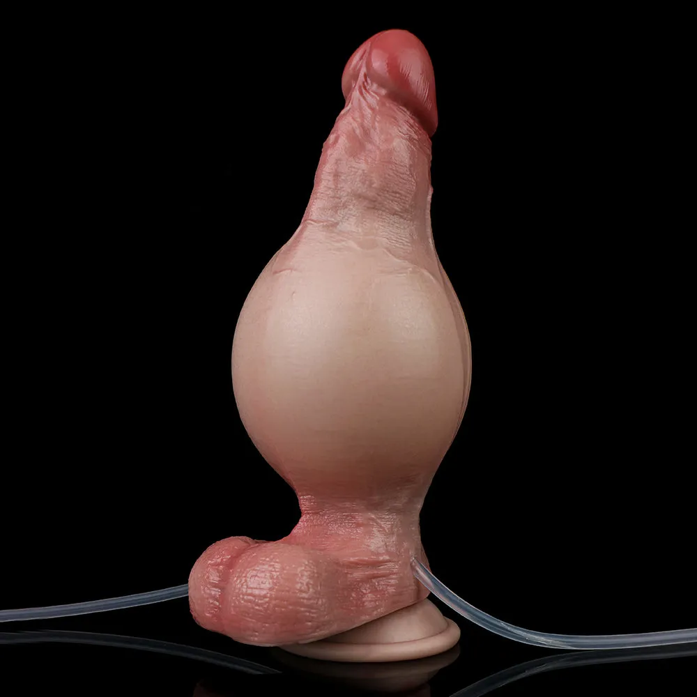 Realistic Dildo Anal Butt Plug - Inflatable Ejaculating Silicone Dildos Prostate Massager