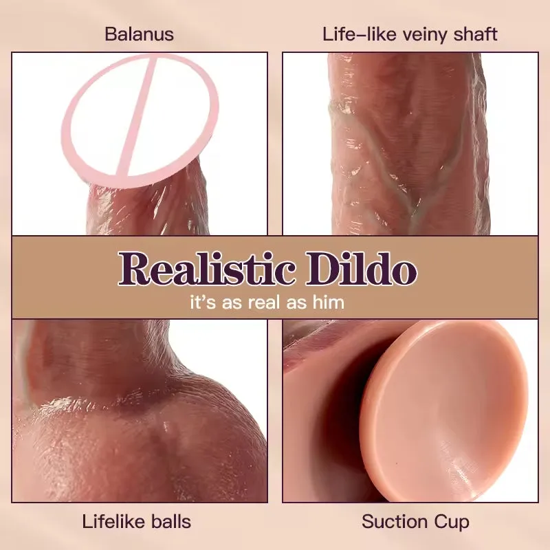 Realistic Dildo Butt Plug - Lifelike Penis Silicone Suction Cup Female Sex Toys
