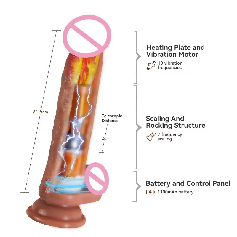 Realistic Dildo Butt Plug - Remote Control Vibrating Dildo Vagina Anal Stimulator