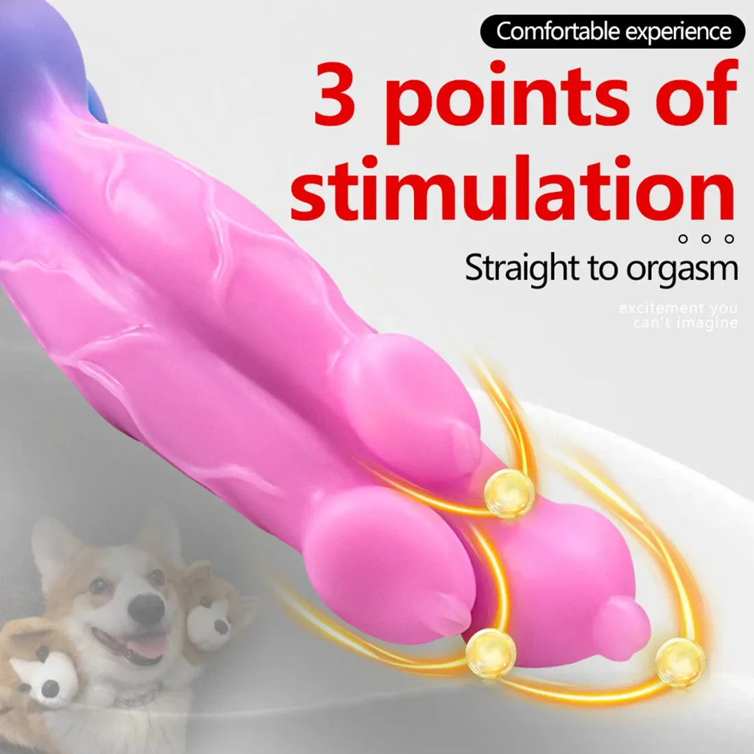 Realistic Dog Dildo - Monster Three Head Animal Dildos Sex Toys - Domlust Exotic