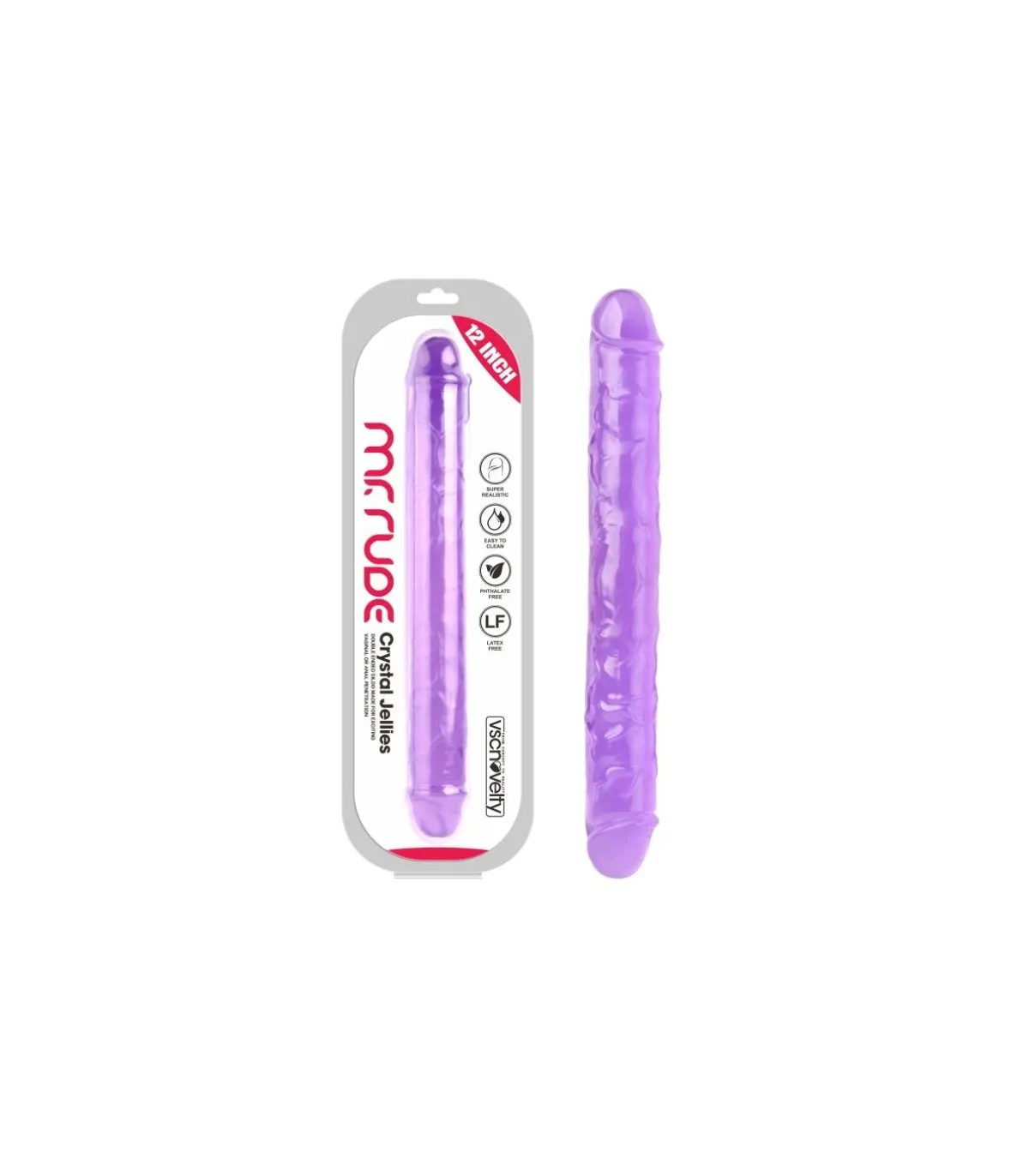 REALISTIC PENIS CRYSTAL JELLIES PURPLE 30.5 CM