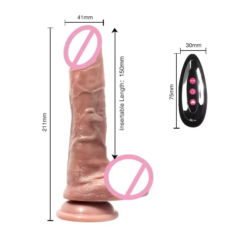 Realistic Thrusting Dildo Butt Plug - Remote Control Vibrating Anal Dildo Women Sex Toy
