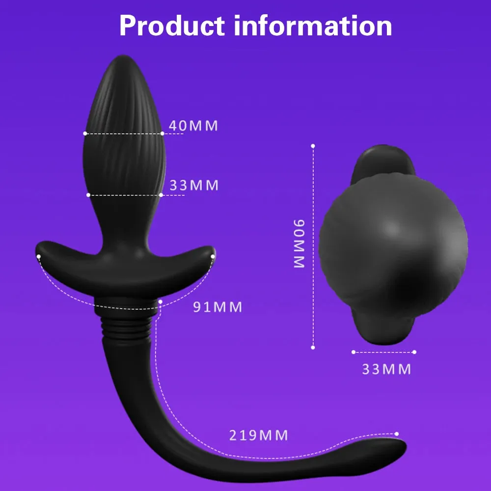 Remote Control Dog Tail Butt Plug - Vibrating Panties Anal Dildo Sex Toys