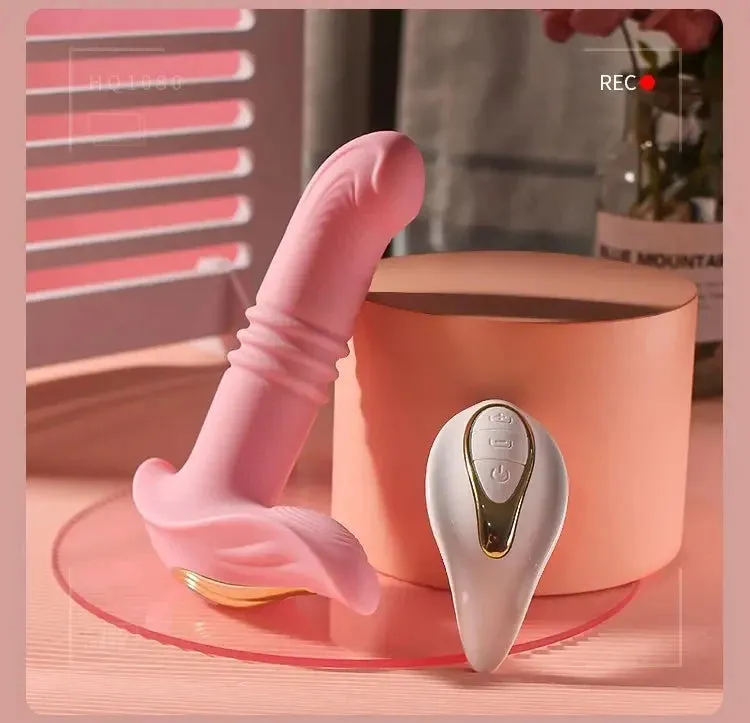 Remote Control Panty Thrusting Vibrator - G Spot Clit Stimulator Vibrating Anal Plug