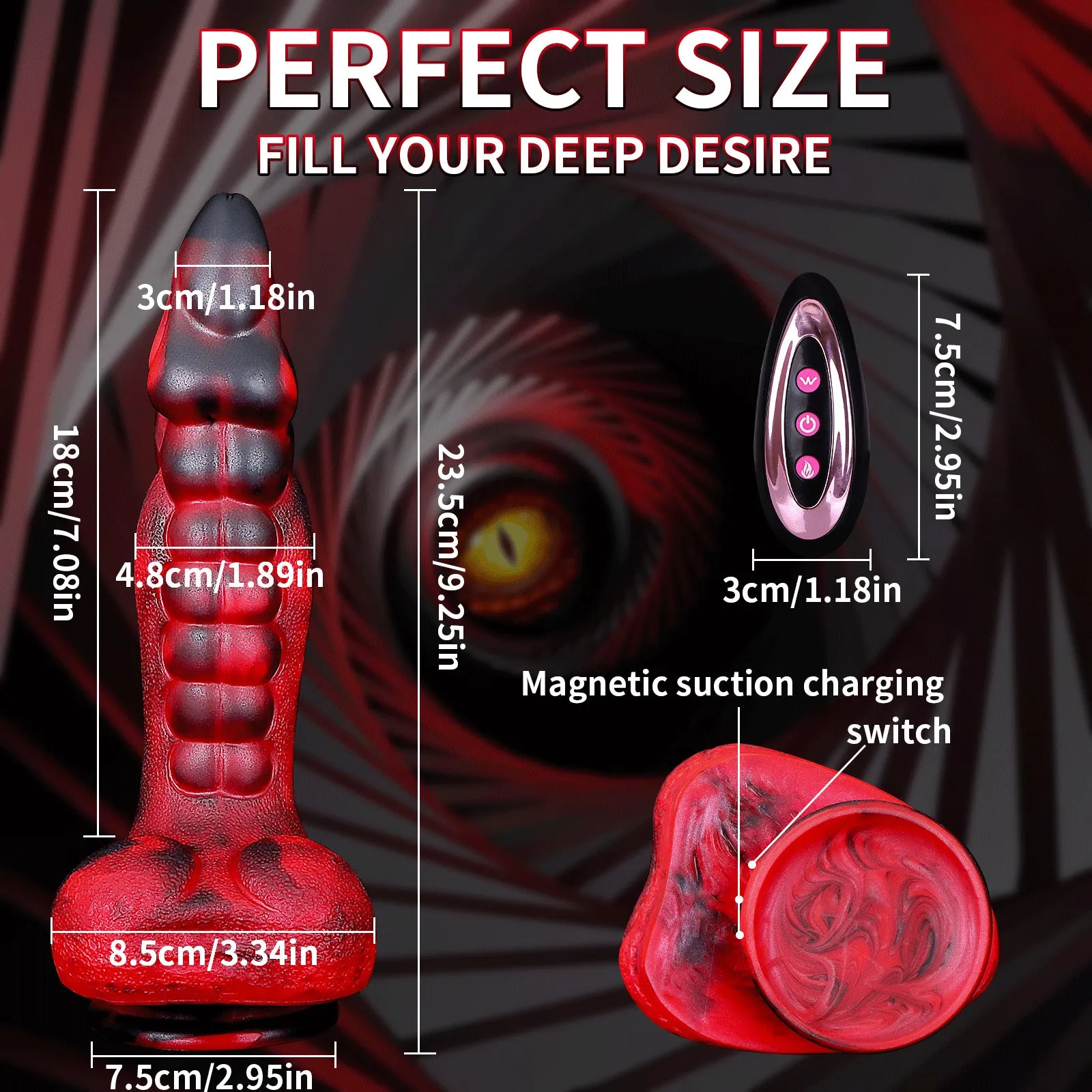 Remote Control Thrusting Dragon Dildo Prostate Massager - Monsterdildo Tentacle Buttplug Anal Sex Toy