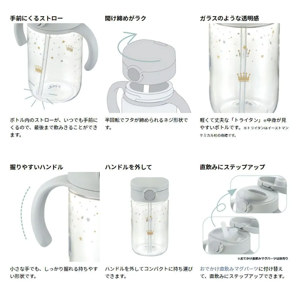 Richell - Axstars Baby Straw Cup Clear Tritan Training Water Bottle Mug