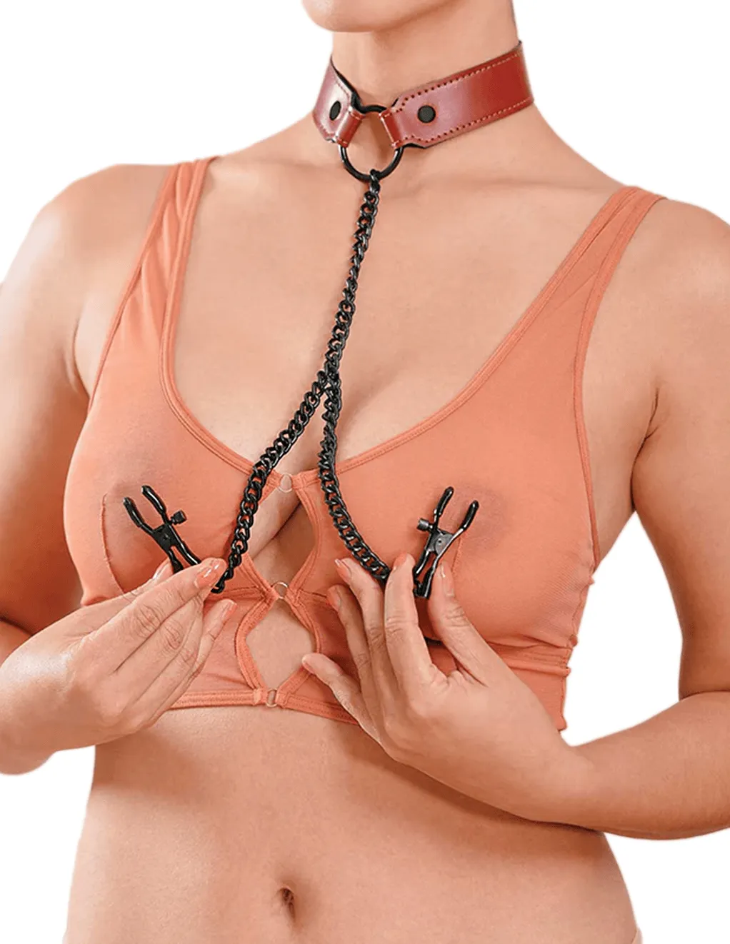 Saffron Collar with Nipple Clamps