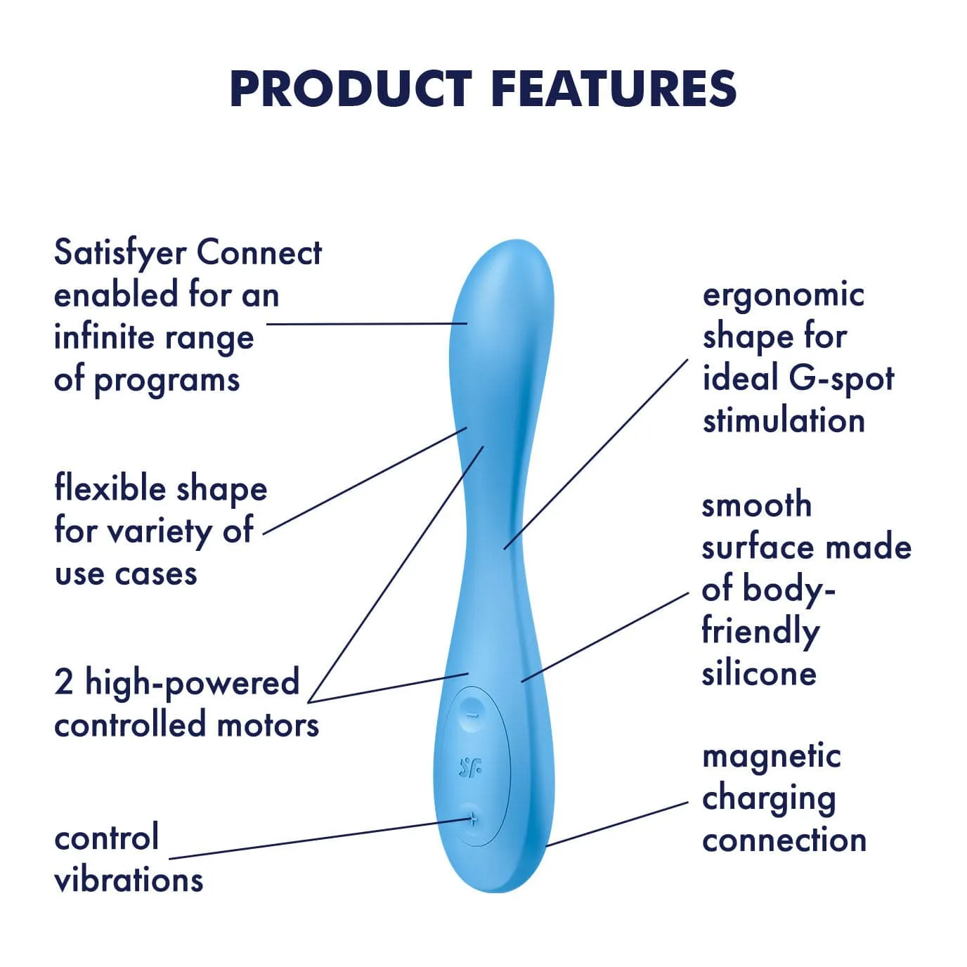 Satisfyer - Flex 4  App-Controlled G Spot Vibrator (Blue)