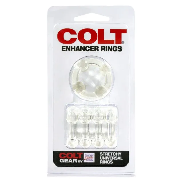 Set 2 inele pentru penis CALEXOTICS Colt Enhancer Rings. din TPE. design cu bile pentru stimulare. transparent