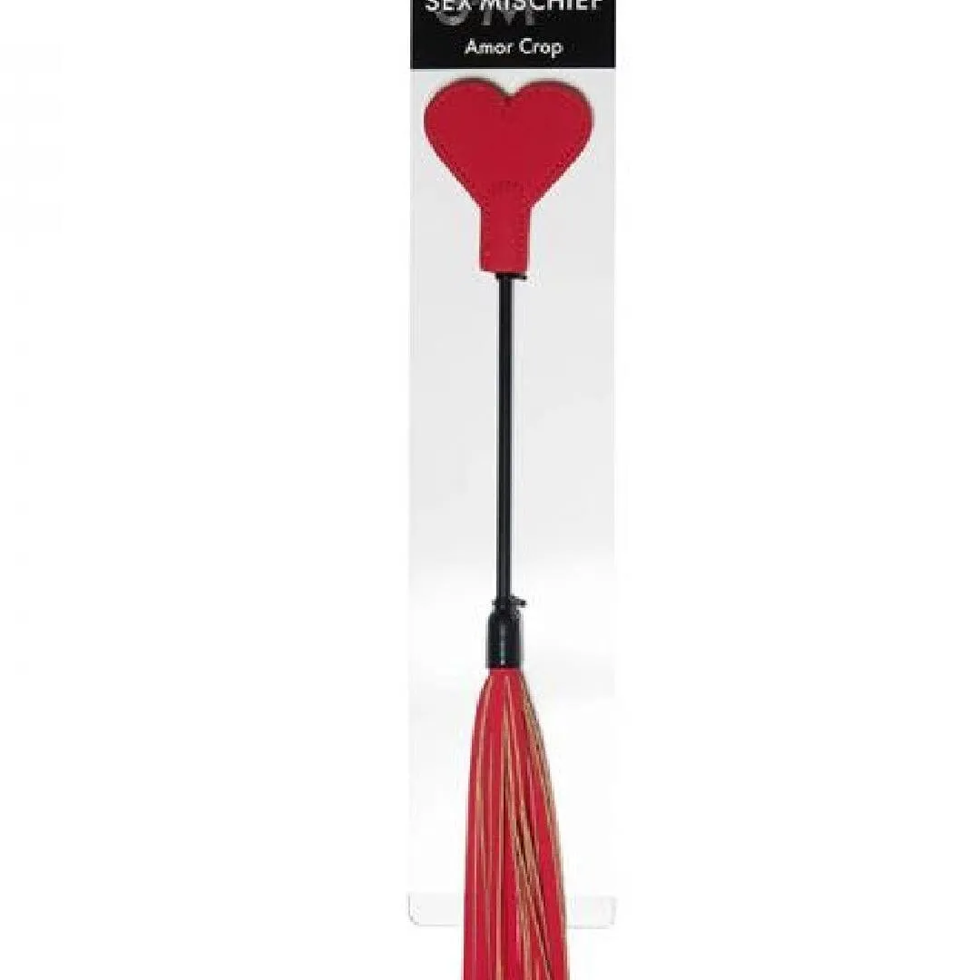 Sex & Mischief Amor Red Heart Crop and Flogger