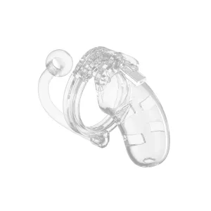 Shots ManCage Model 10 3.5 in. Chastity Cock Cage With Plug Clear