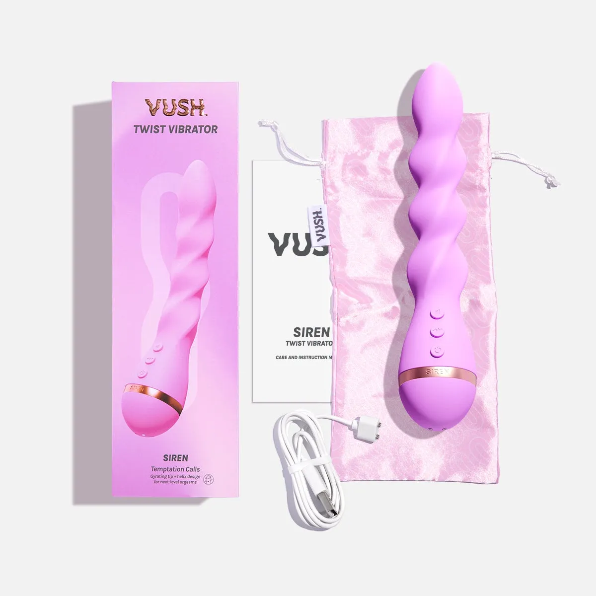 Siren - Purple Rechargeable Twist Vibrator with Gyrating Tip