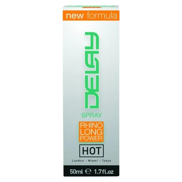 Spray intim HOT Delay Spray - Rhino Long Power. pentru întârzierea ejaculării. cu efect de răcire. 50 ml