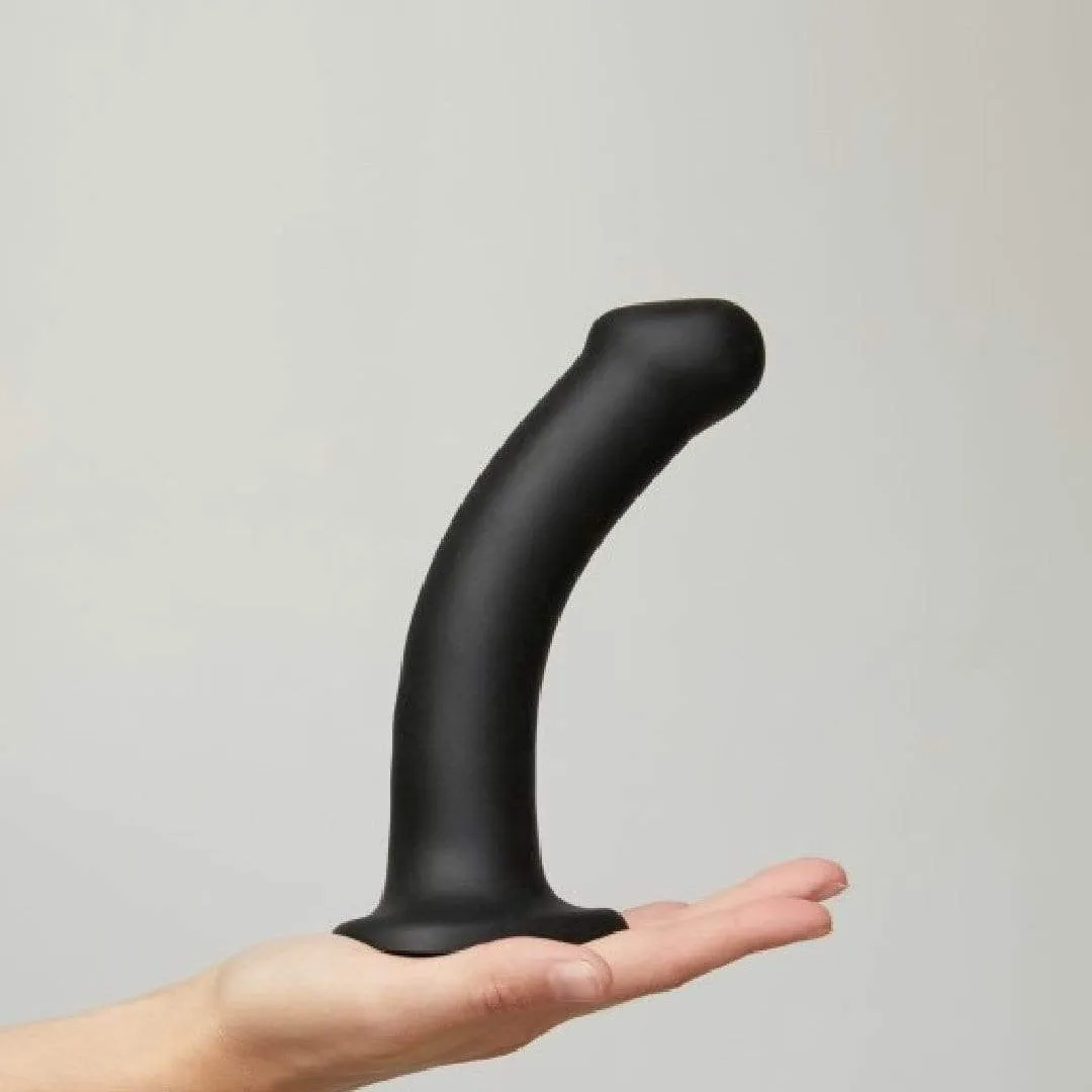 Strap-On-Me Semi-Realistic Medium Silicone Dildo - Black
