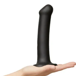 Strap-On-Me Semi-Realistic Medium Silicone Dildo - Black