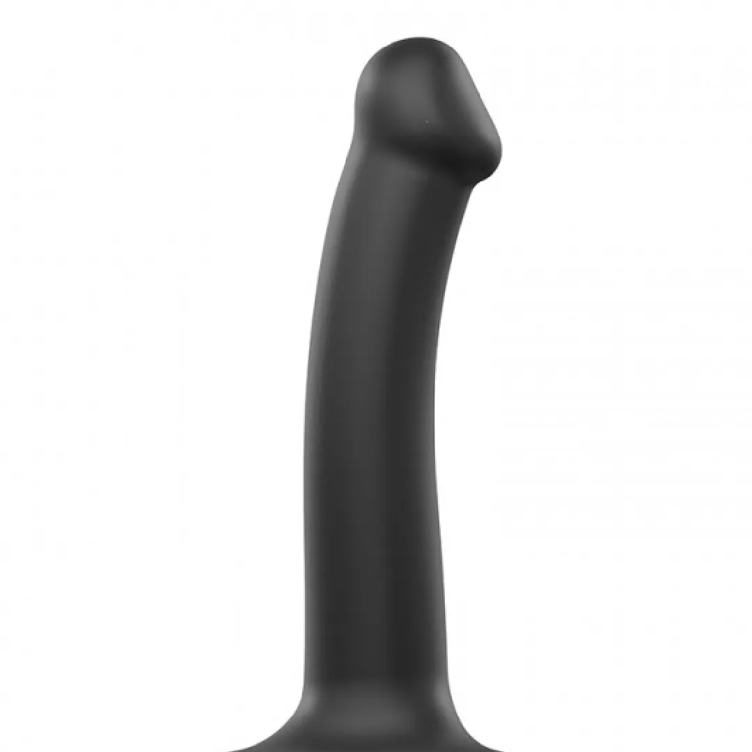 Strap-On-Me Semi-Realistic Medium Silicone Dildo - Black