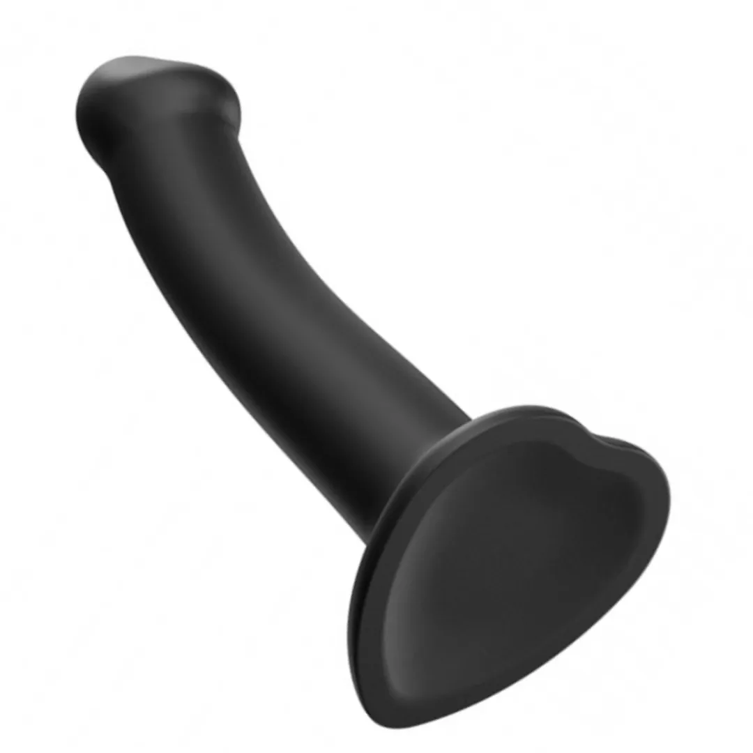 Strap-On-Me Semi-Realistic Medium Silicone Dildo - Black