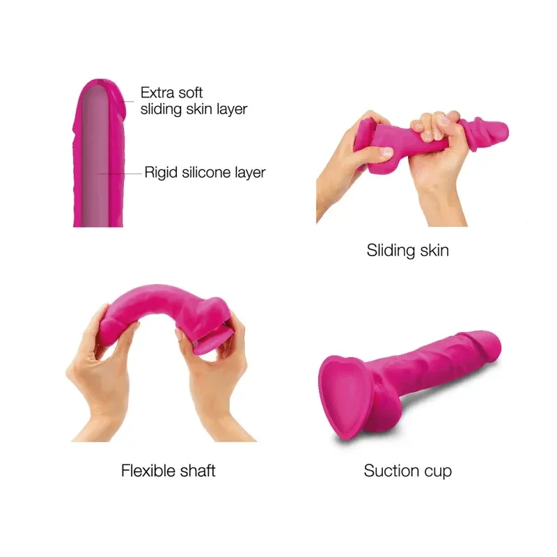 Strap On Me Sliding Skin Realistic Dildo Fuchsia