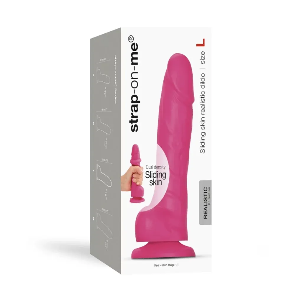 Strap On Me Sliding Skin Realistic Dildo Fuchsia