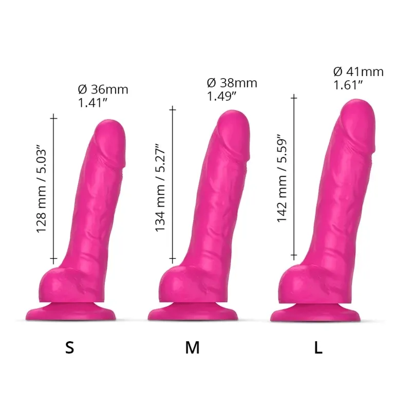 Strap On Me Sliding Skin Realistic Dildo Fuchsia