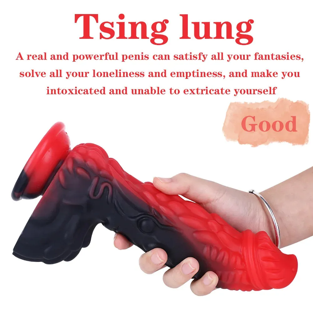 Strapless Strap On Dragon Dildo Butt Plug - Silicone Monster Dildos Anal Sex Toys