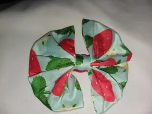 Strawberry Summer Fabric Hair Bow ^