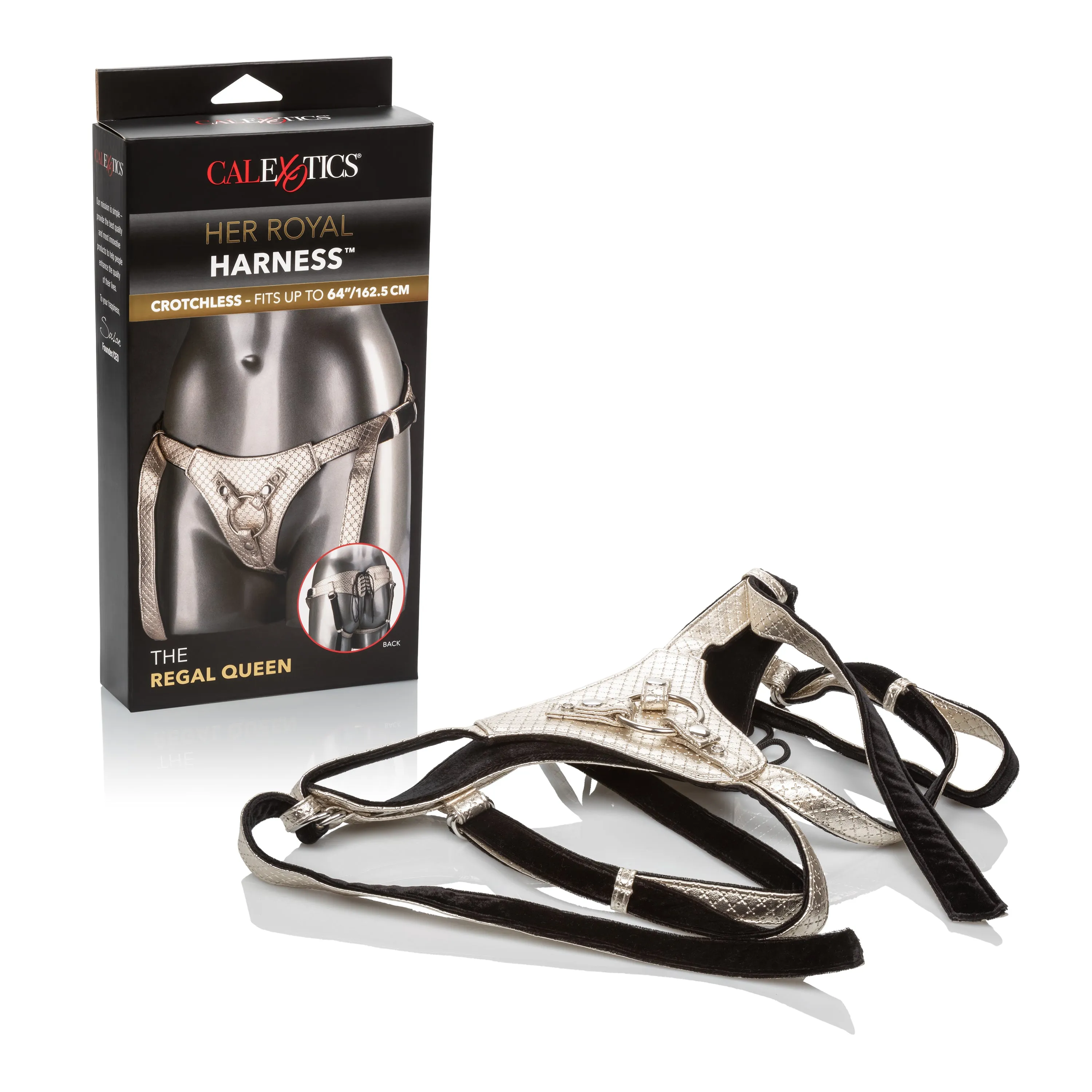 The Regal Queen Strap-on Harness - Gold
