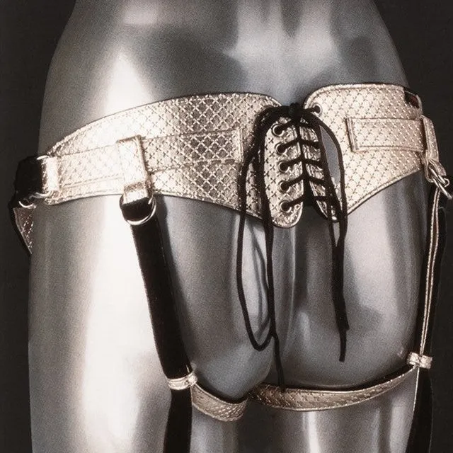 The Regal Queen Strap-on Harness - Gold