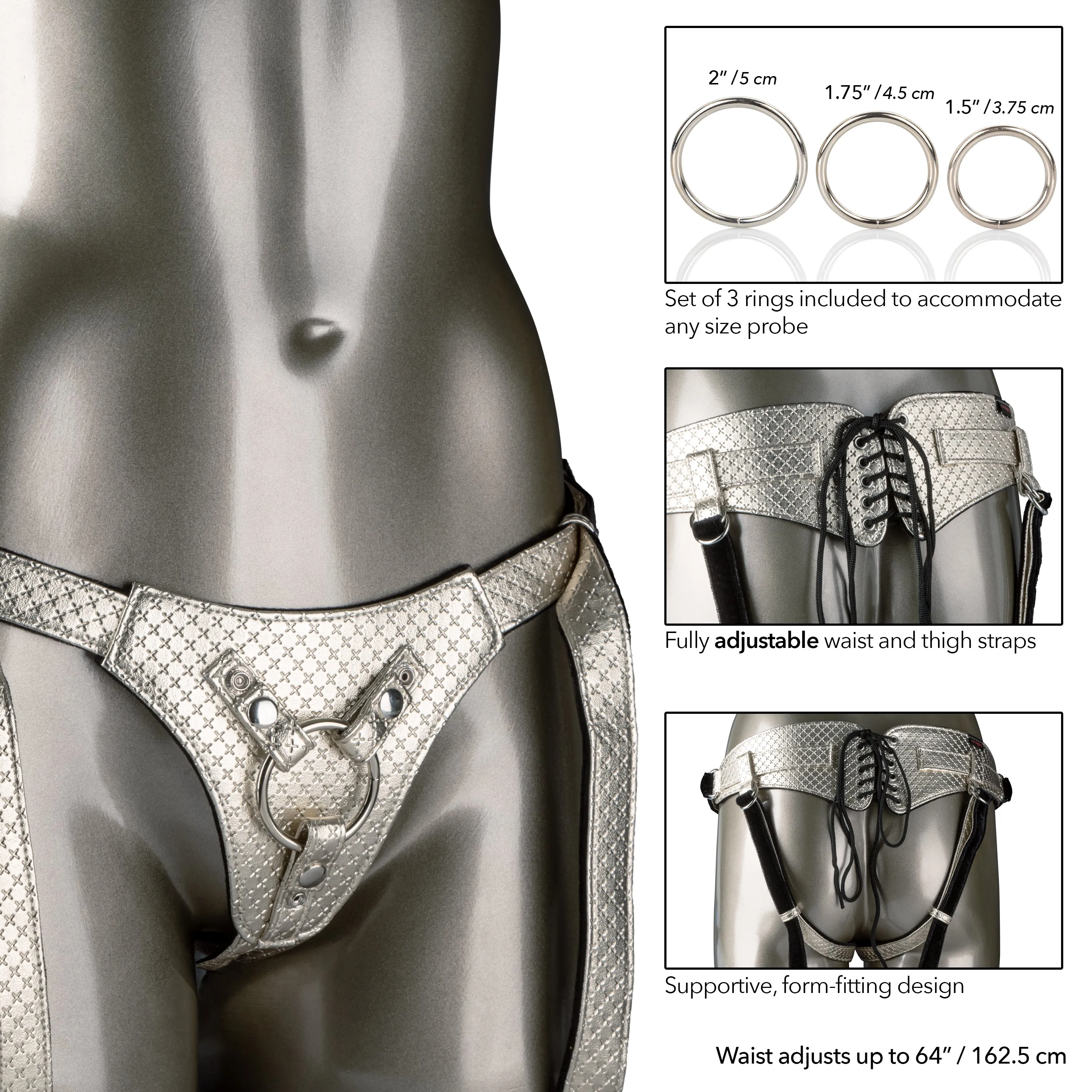 The Regal Queen Strap-on Harness - Gold