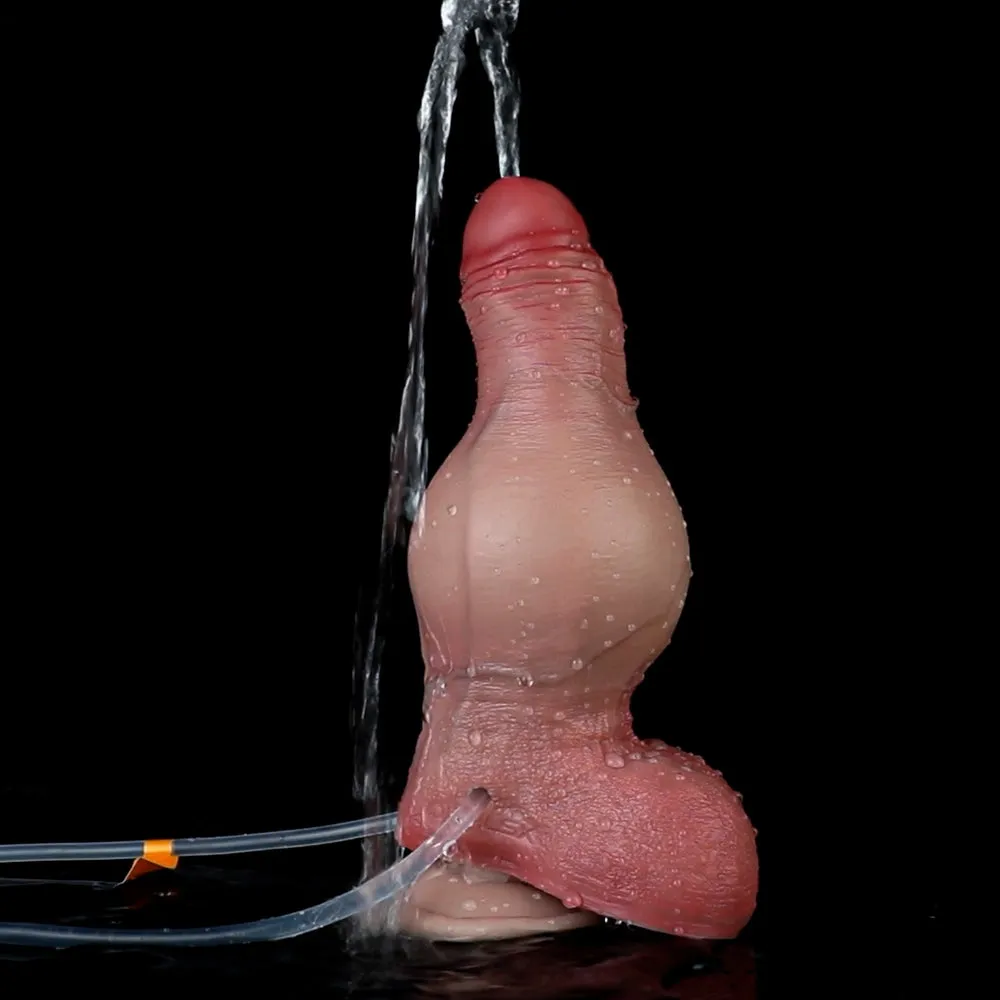 Thick Realistic Dildo Inflatable Ejaculating Butt Plug - Small Glans Lifelike Silicone Anal Sex Toys