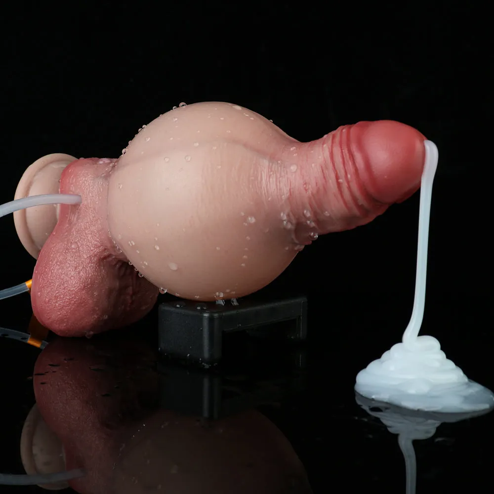 Thick Realistic Dildo Inflatable Ejaculating Butt Plug - Small Glans Lifelike Silicone Anal Sex Toys
