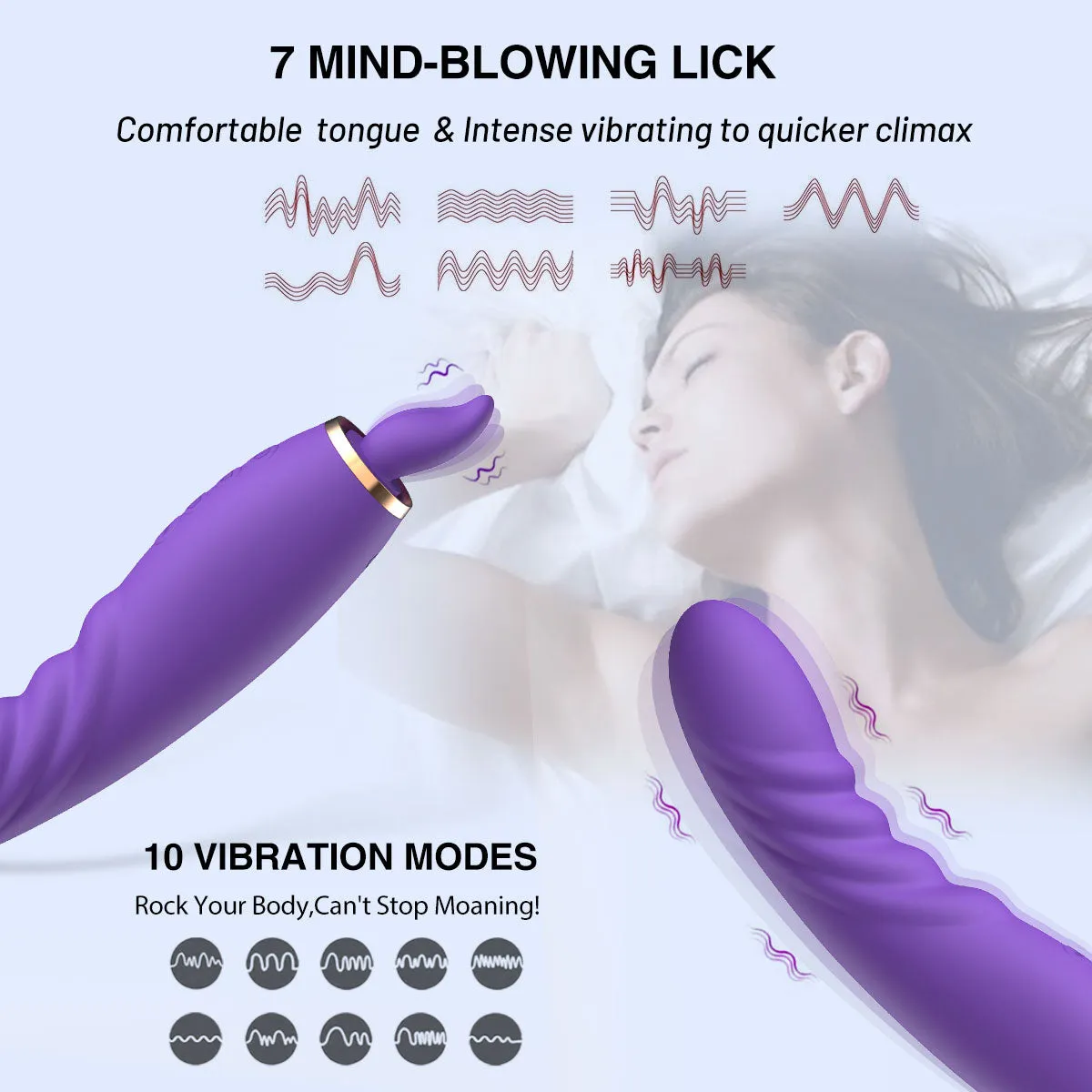 Tongue Clit Clamp Anal Dildo - Breast Nipple Sucking G Spot Women Vibrator