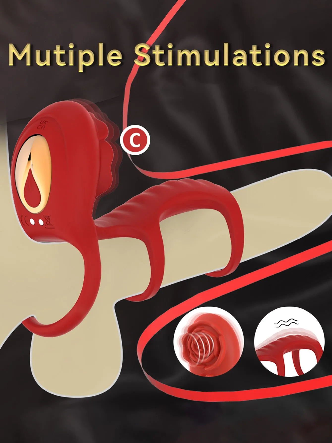 Triple Vibrating Cock Ring Couple Sex Toys - APP Remoter Control Clit Stimulator Rose Toy