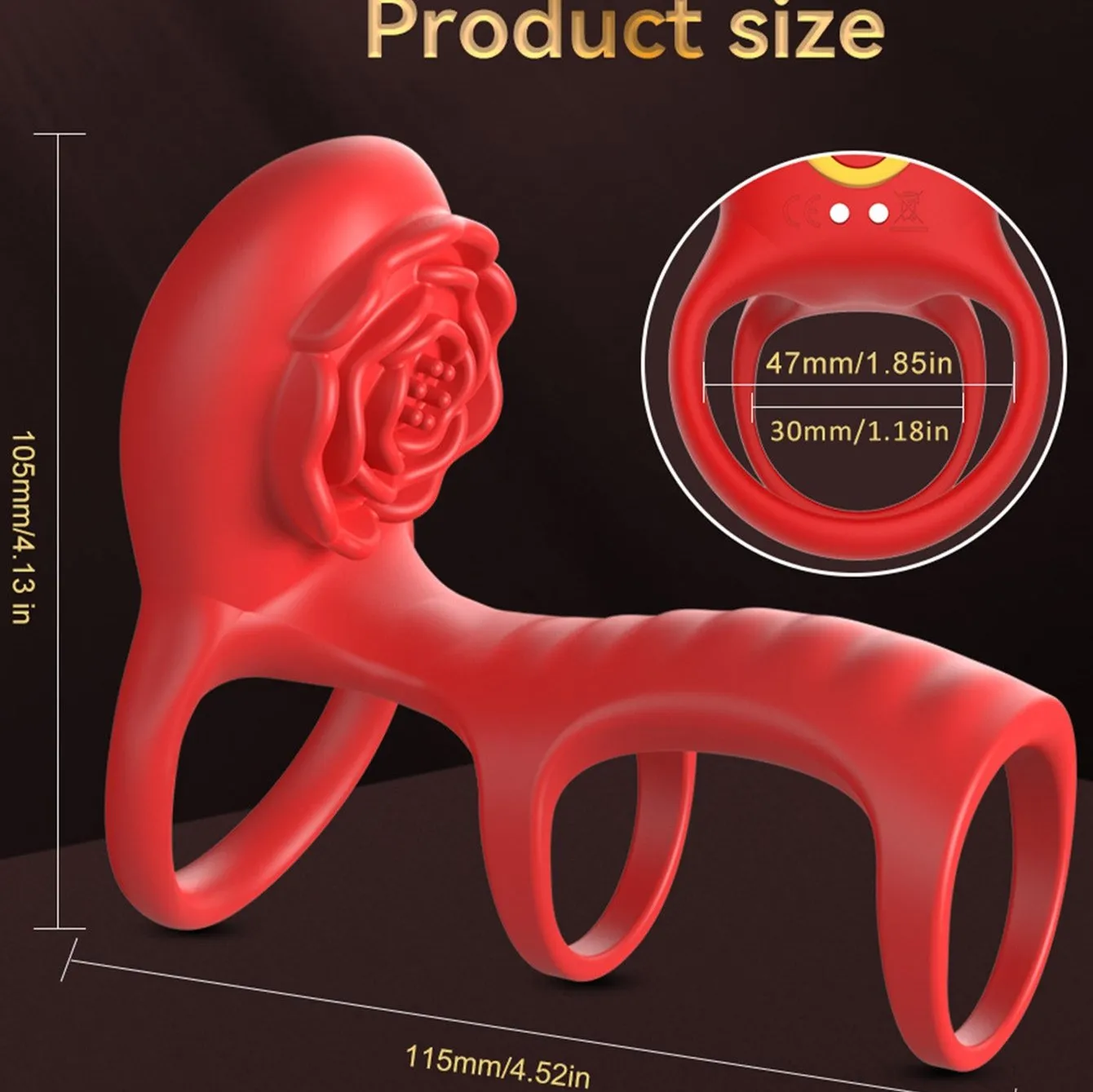 Triple Vibrating Cock Ring Couple Sex Toys - APP Remoter Control Clit Stimulator Rose Toy
