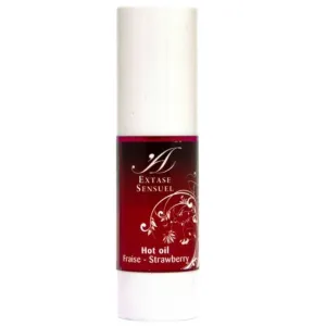 Ulei unisex EXTASE SENSUEL Hot Oil. pentru masaj. lubrifiere și stimulare. efect de încălzire. aromă de căpșuni. 30 ml